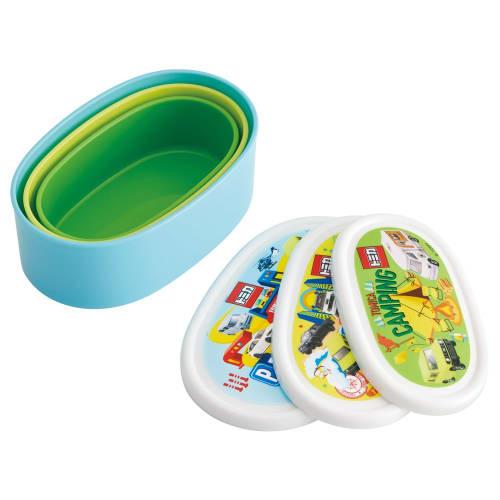 Skater Lunch Box Seal Container Storage Container Set of 3 (Large 400ml, Medium 280ml, Small 180ml) Tomica 24 Made in Japan SRS3SAG-A