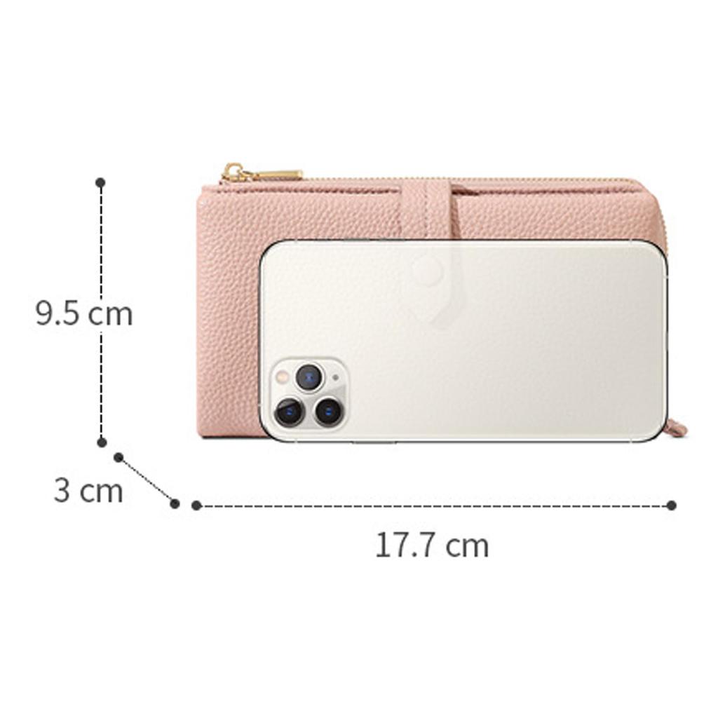 RenLianyi Women's Zipper Long Wallet, PU Synthetic Leather, Large Capacity, 12 Card Pockets, Coin Purse, Slim PassCommuter Card Slots, Slim,