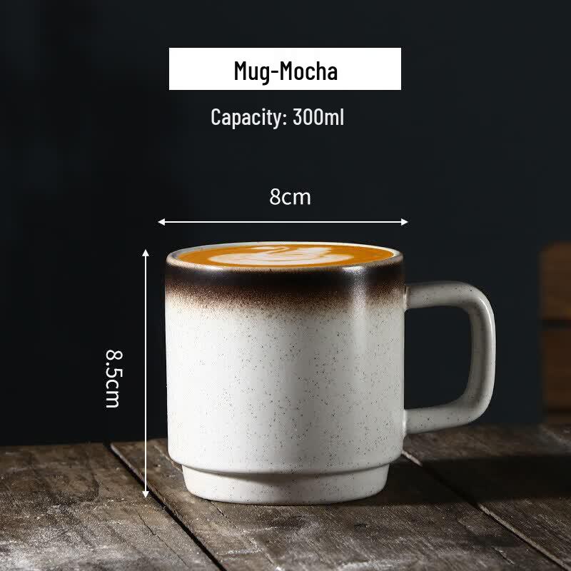 Qiwei Professional Ceramic Latte Art Coffee Cup Set with Lid