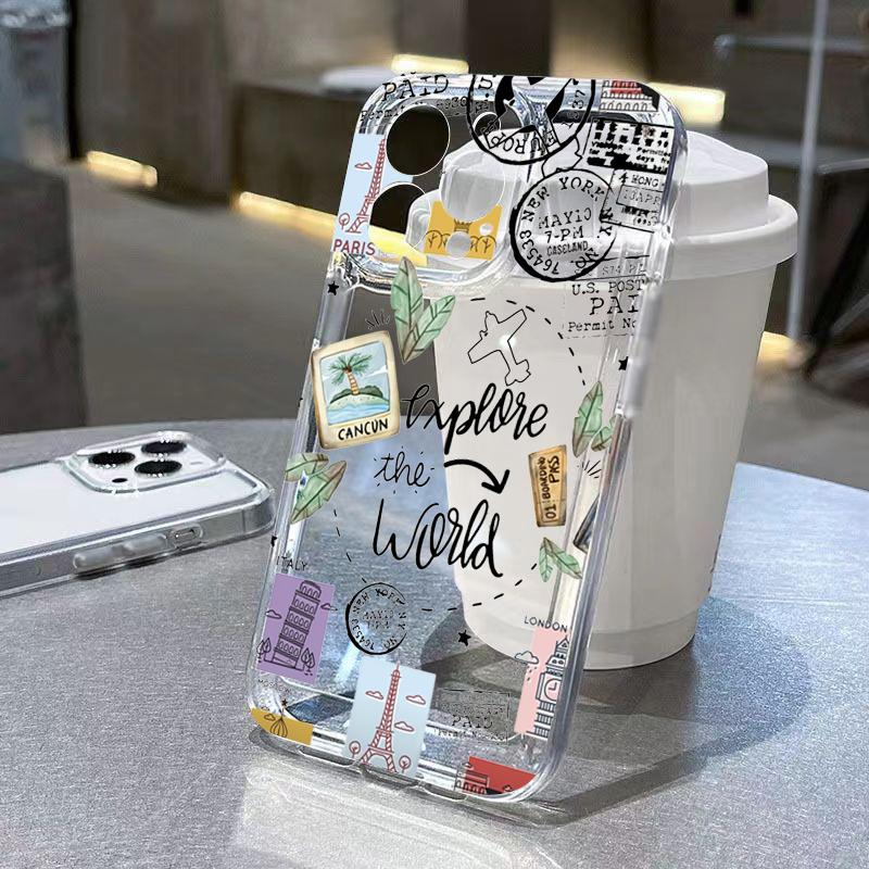 

With Bow Pattern Transparent Phone Case For iPhone 17 16 11 12 13 14 15 Pro Max 16 Plus 17 Air 16E Shockproof Soft Bumper Cover iPhone 14 Pro