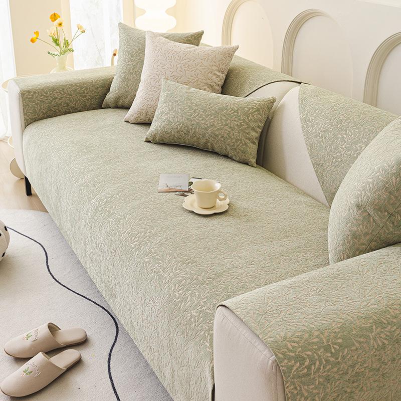 Sofakissen-Rückenlehnentuch, Chenille, kratzfestes Antihaft-Fell, vollständiger Bezugsstoff, hochempfindlicher, rutschfester Sofabezug