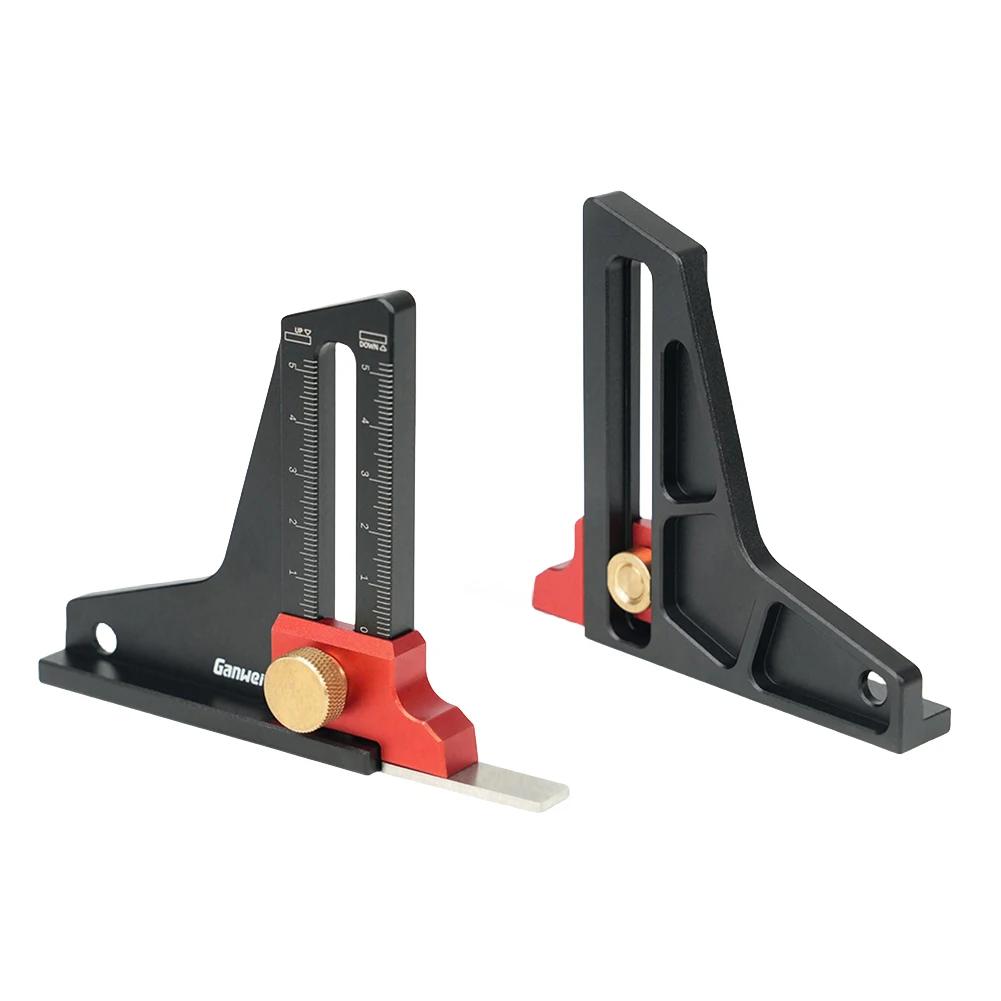 Aluminum Alloy Height Gauge Dual Scales DIY Woodworking Height Measurement Tools Precision for Tablesaw Depth Measuring Ruler