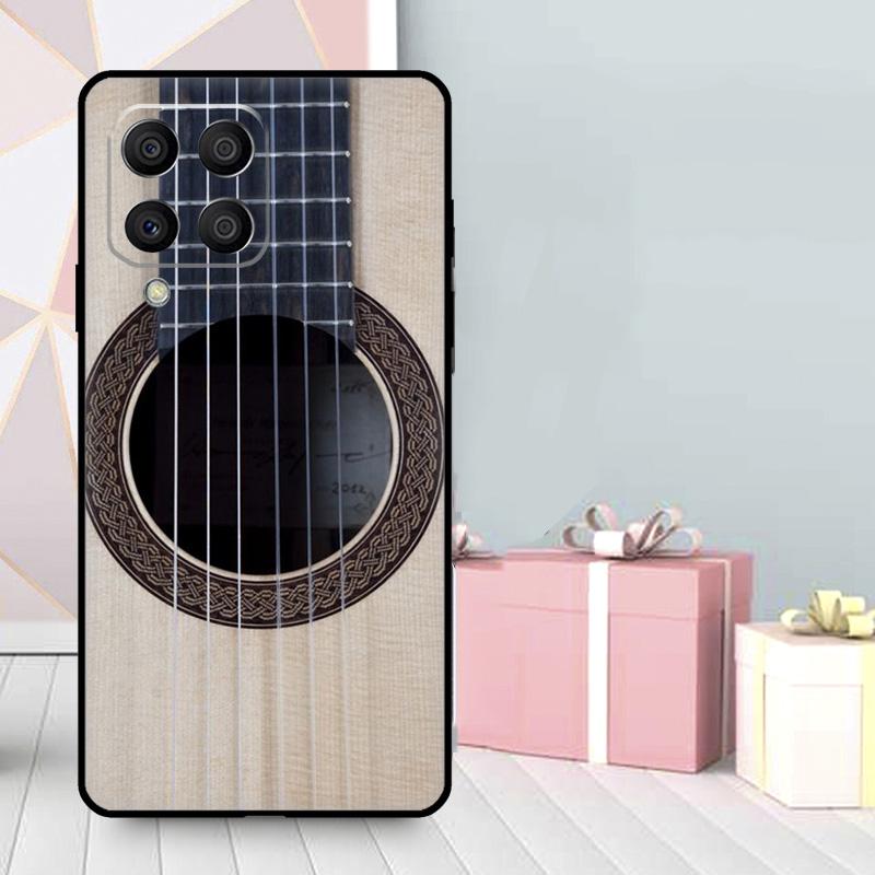 Classic Wood Guitar Case For Samsung Galaxy M06 M11 M31 M14 M34 M54 M12 M32 M52 M15 M13 M16 M36 M56 M53 M35 M55