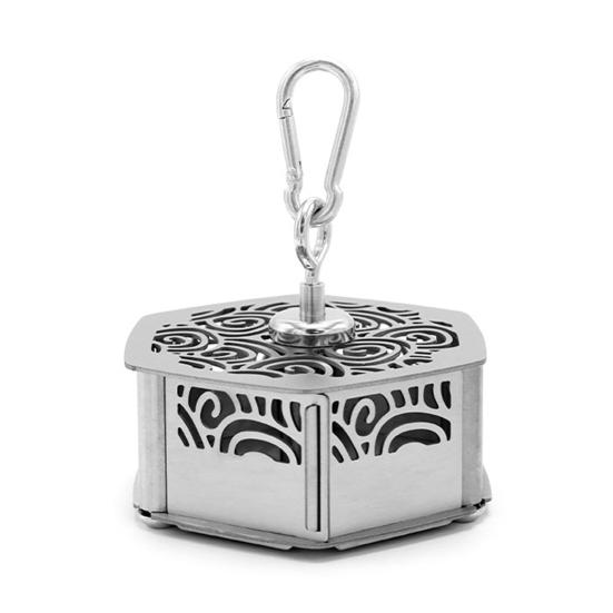 

Держатель для благовоний из нержавеющей стали с крышкой Портативный для дома, улицы, кемпинга Огнеупорный Круглый Металлический Подвесной Отпугиватель Спиральная Подставка для благовоний серебряный