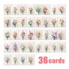Soft Watercolor Bouquet Healing Card 36 Sets Wind Hand Account Material Wall Decoration Universal Blessing Card