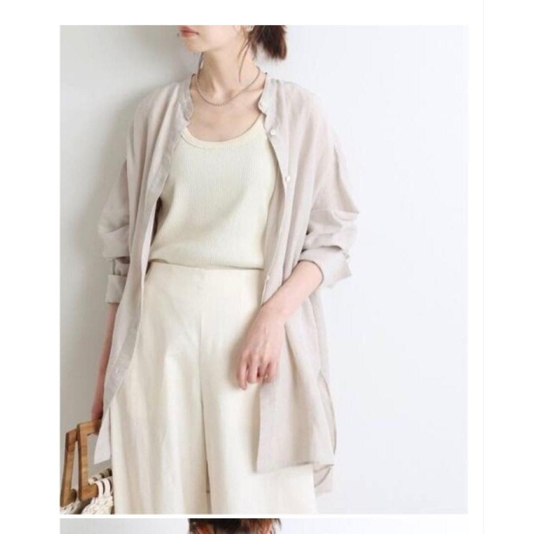 INA Ramie lyocell back gathered shirt