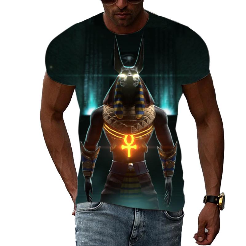 Summer New anubis graphic t shirts For Men Fashion Personality Popular patterns Casual Print T-shirts Trend Hip Hop t-shirt