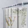 Fashionable Modern Green Leaf Design Shower Curtain Custom Name Initials Letter Home Decor Bathroom Window Treatmen