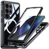 Schutzhülle mit gehärtetem Glas, doppelter Schicht für Samsung Galaxy S25 Ultra S24 Plus S23FE A55 A16, transparent, kabelloses Laden