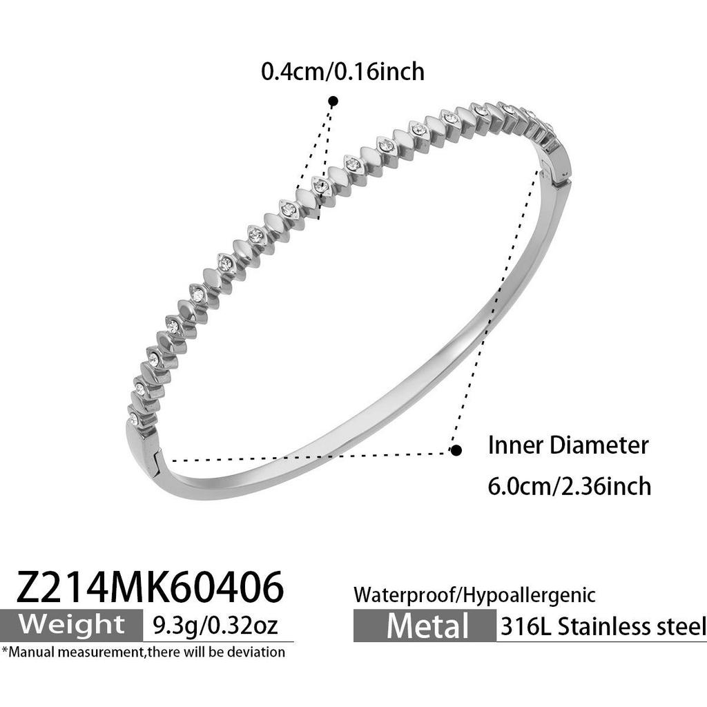 Elegant Dames Volledig Diamanten Armband in 18K Verguld Roestvrij Staal – Veerkrachtig, High-End Ontwerp