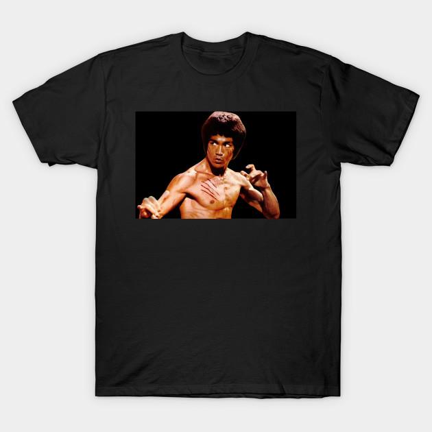 

Men Black Print T-shirt Bruce Lee No-Cut Transfer Paper Print Cotton Tshirt 3XL чорний