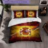 Spain football Pattern 3 Pieces Bedding Set Soft Microfiber Duvet Cover with Pillow Cases for Bedroom