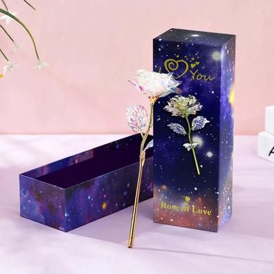 Gold Foil Rose Gift Box for Mother's Day, Valentine's Day, Christmas, and Birthdays