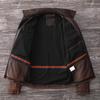 Chinese Size Vintage Red Browm Genuine Leather Jacket Light Coated First Layer Cowhide  Men Leather Jacket Fall and Winter