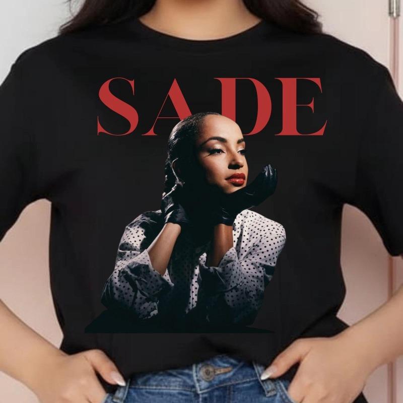

Retro Pattern Pure Cotton Tshirt Sade Music Enthusiast Womens Tshirt Summer New Unisex Casual Tshirt 3XL