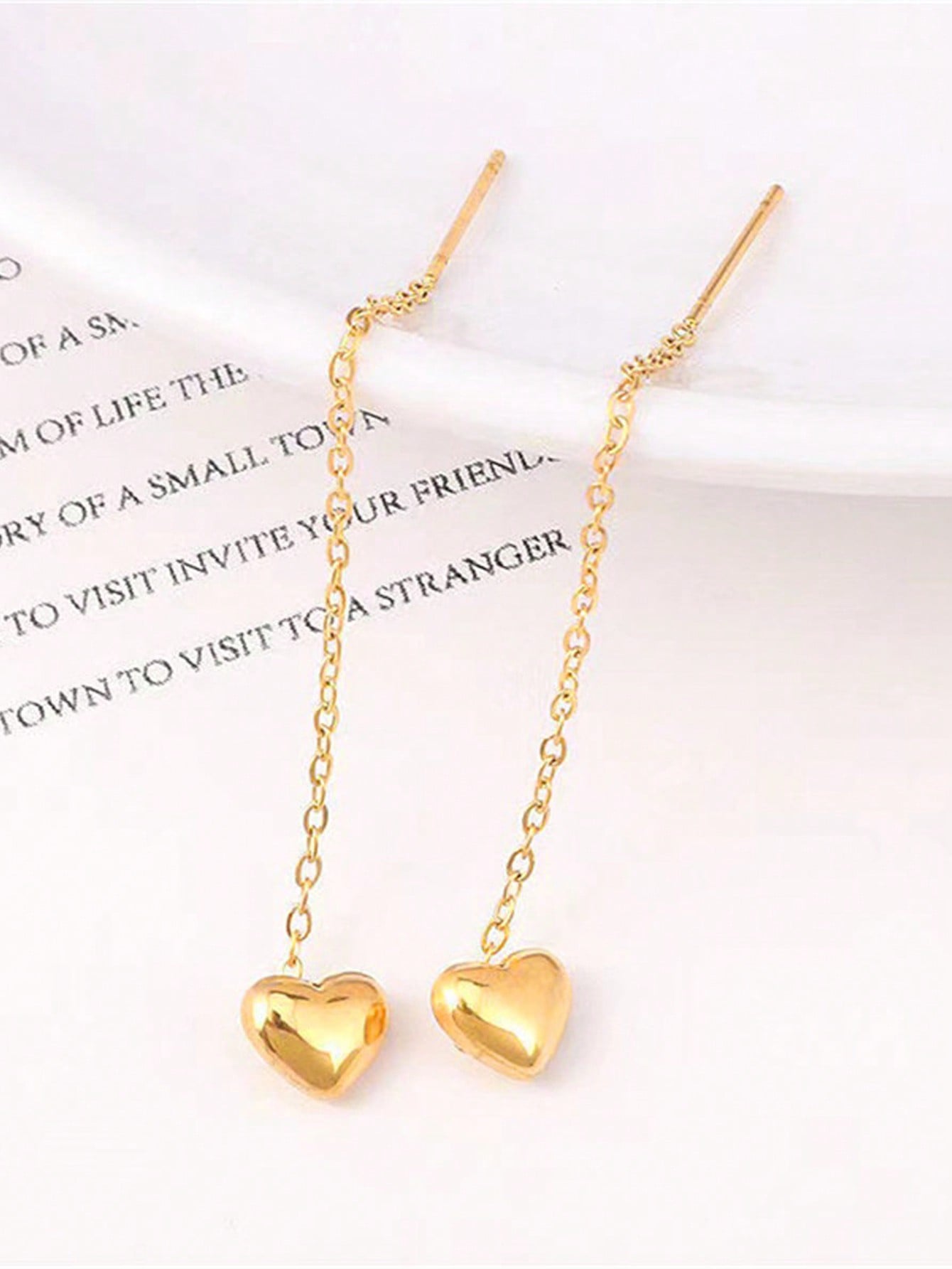 

1 пара простых длинных серег в форме сердца для женщин, элегантные серьги-подвески в минималистичном стиле на День святого Валентина