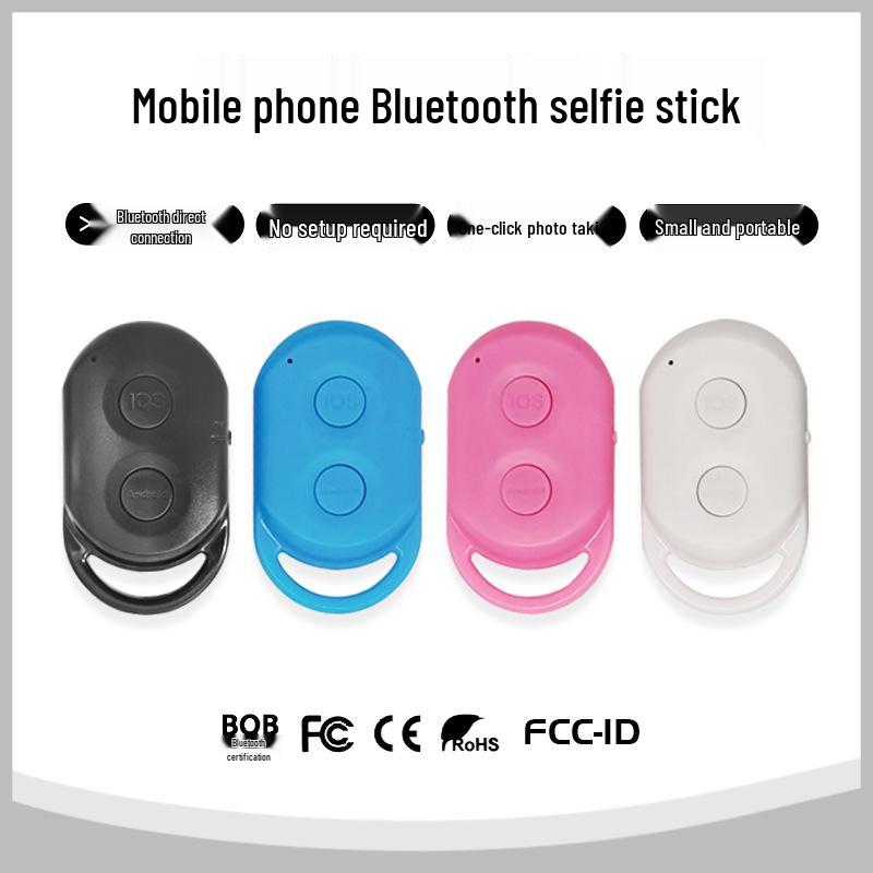 

Single-Button Bluetooth Selfie Remote for Photos & Videos Black + PE Bag + Manual