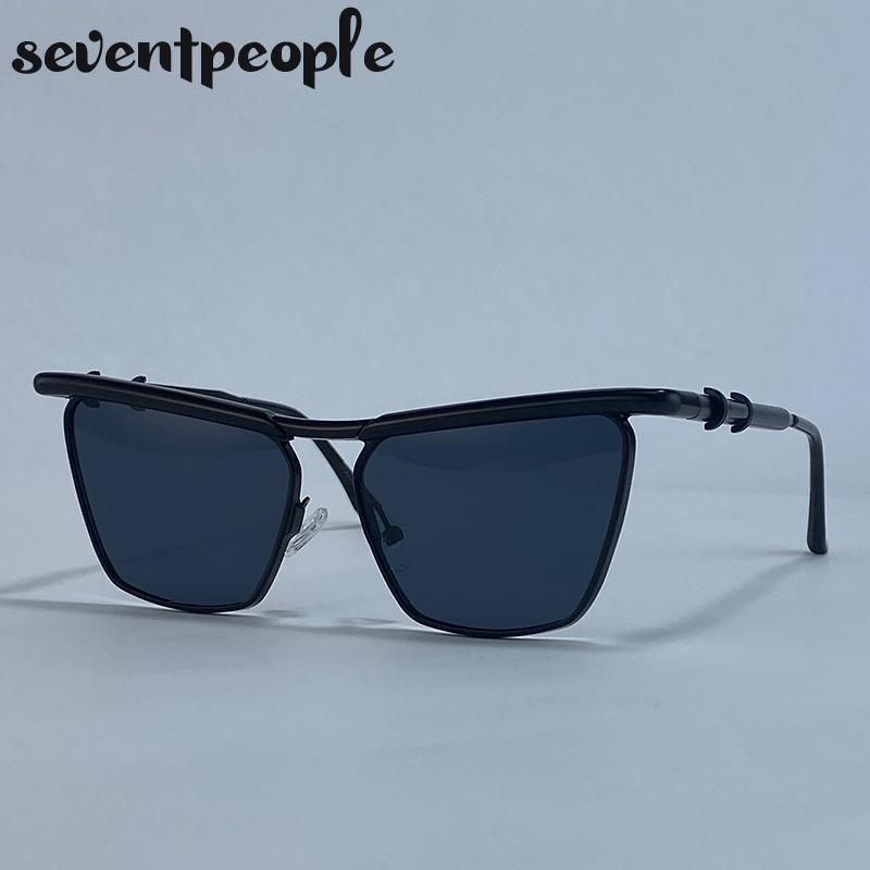 Classic Cat Eye Punk Sunglasses Women  Luxury Brand Trendy Metal Square Shield Sun Glasses Vintage Outdoor Shades For Ladies