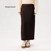 Women's Winter Knit Snowflake Velvet Skirt - Korean Style, Warm, Versatile, Loose Slimming, Back Slit Midi Skirt