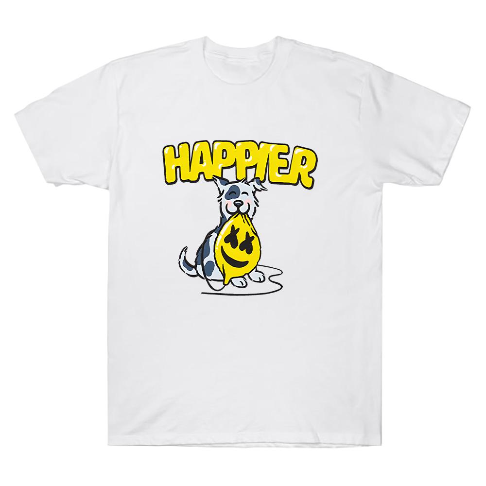 Marshmello Happier T-Shirt Marshmello DJ High Quality T Shirt Unisex Cotton Short Sleeve Tees Summer New Pattern Casual Clothing