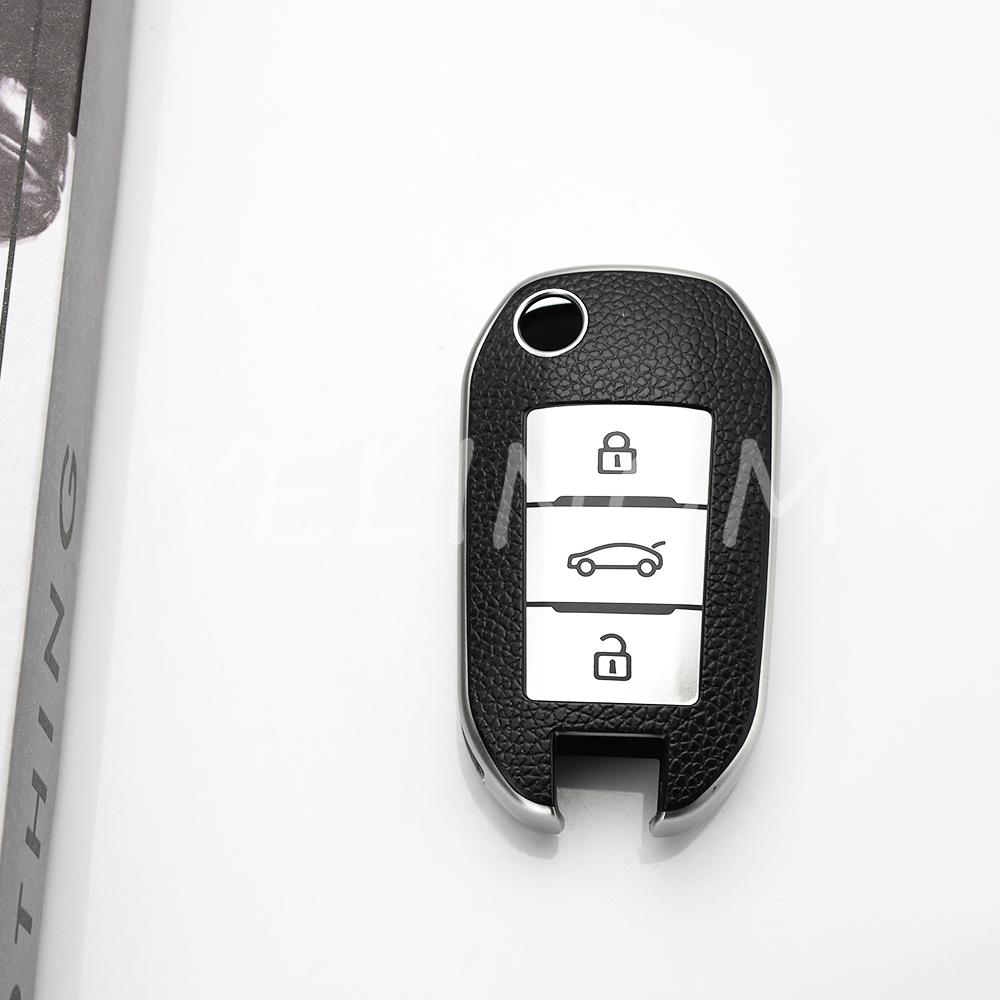 Car Key Case For Citroen C3 C5 Cactus Berlingo For Peugeot 3008 2008 208 508 408 308 T9 4008 5008 Keychain Car Accessories