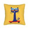 Cartoon Movies Cat Book Petes the cat   Throw Pillow Cover Polyester Cushions for Sofa  Fashion Pillowcover Home Decor