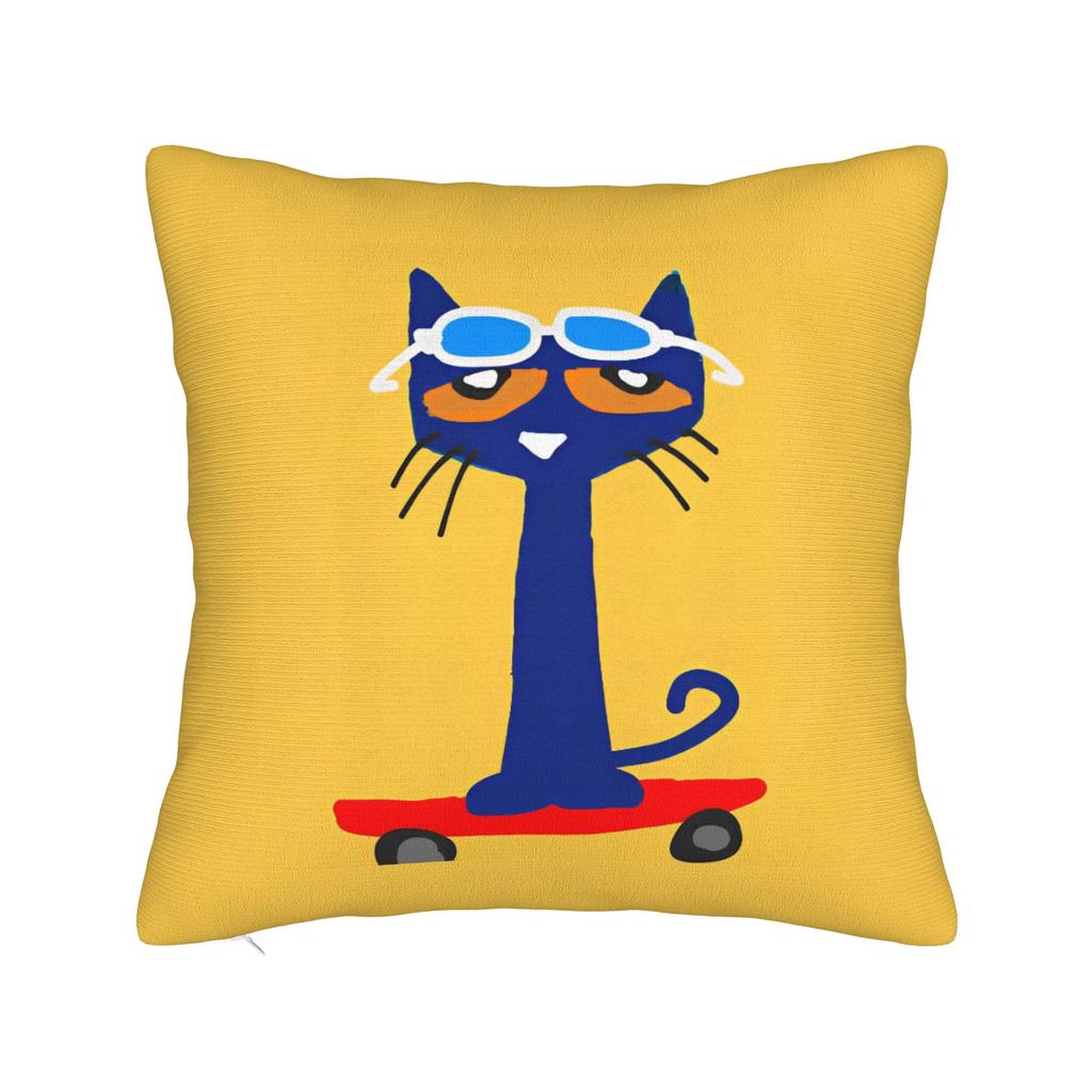Cartoon Movies Cat Book Petes the cat Throw Pillow Cover Polyester Cushions for Sofa Fashion Pillowcover Home Decor