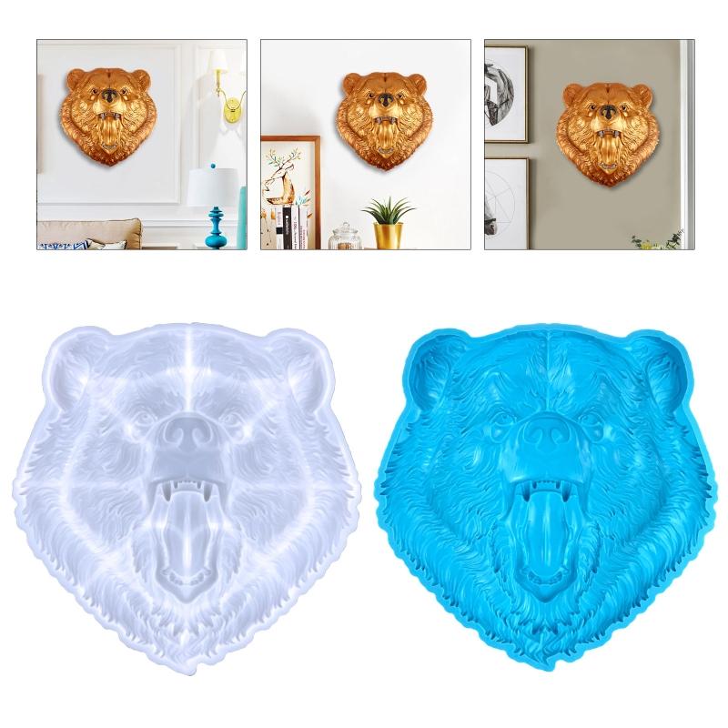 Wild Bear for Head Pendant Resin Mold Animal Silicone Molds DIY Wall Art Decor Mold Bear for Head Hanging Pendant Mold C