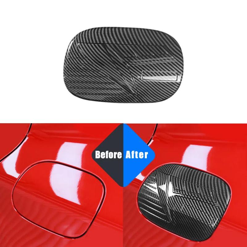For Kia Stinger 2018-2023 Interior Accessories Carbon Fiber Style ABS Fuel Tank Oil Cap Gas Cover TrimGood product
