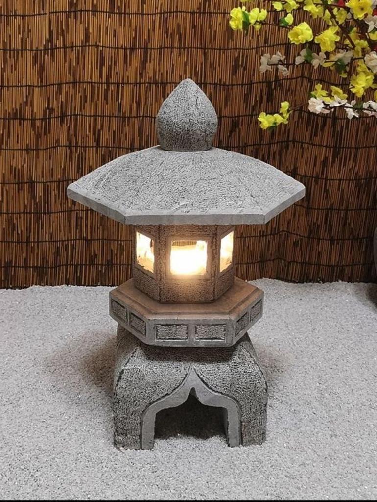 Antique Bluestone Courtyard Lantern: Outdoor Landscape Stone Lamp in New Chinese Style