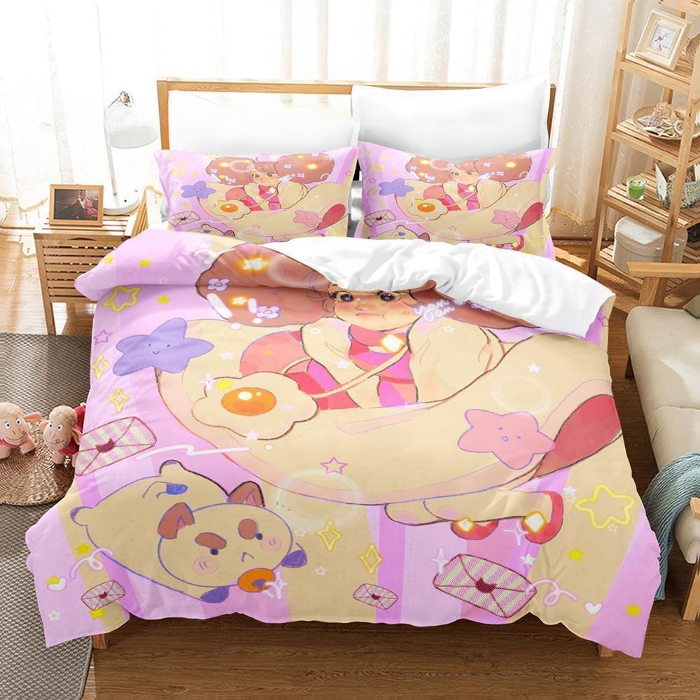 Fashion 3D Print Anime Bee And Puppycat Bedding Set Single Twin Full Queen King Size Bed Set Adult Kid Bedroom Duvet Cover Sets