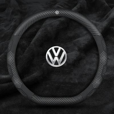 Pro Volkswagen T-ROC T-Cross Touareg Polo Passat Golf GTI Beetle Magotan Tiguan CC Uhlíkové vlákno Kůže Potah Volantu do Auta