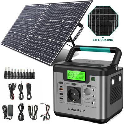 Power Station Γεννήτρια ισχύος 500W(Αιχμής 1000W) SWAREY S500 Pro 518Wh Solar Generator Power Bank φορτιστής με ηλιακό πάνελ 100W