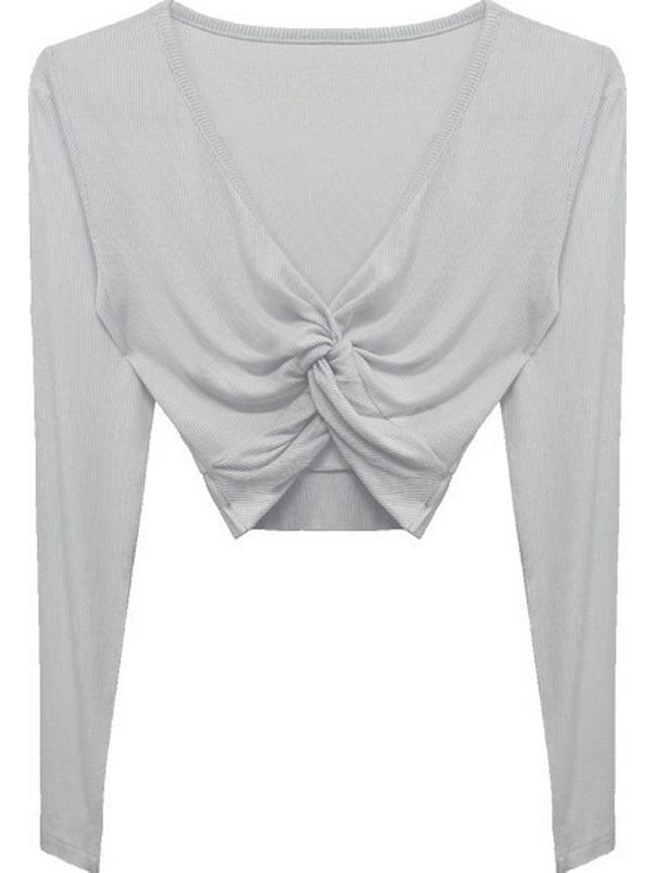 

Весенняя женская одежда для йоги 2024: Сексуальный фитнес-топ с длинными рукавами и перекрестной шнуровкой Large