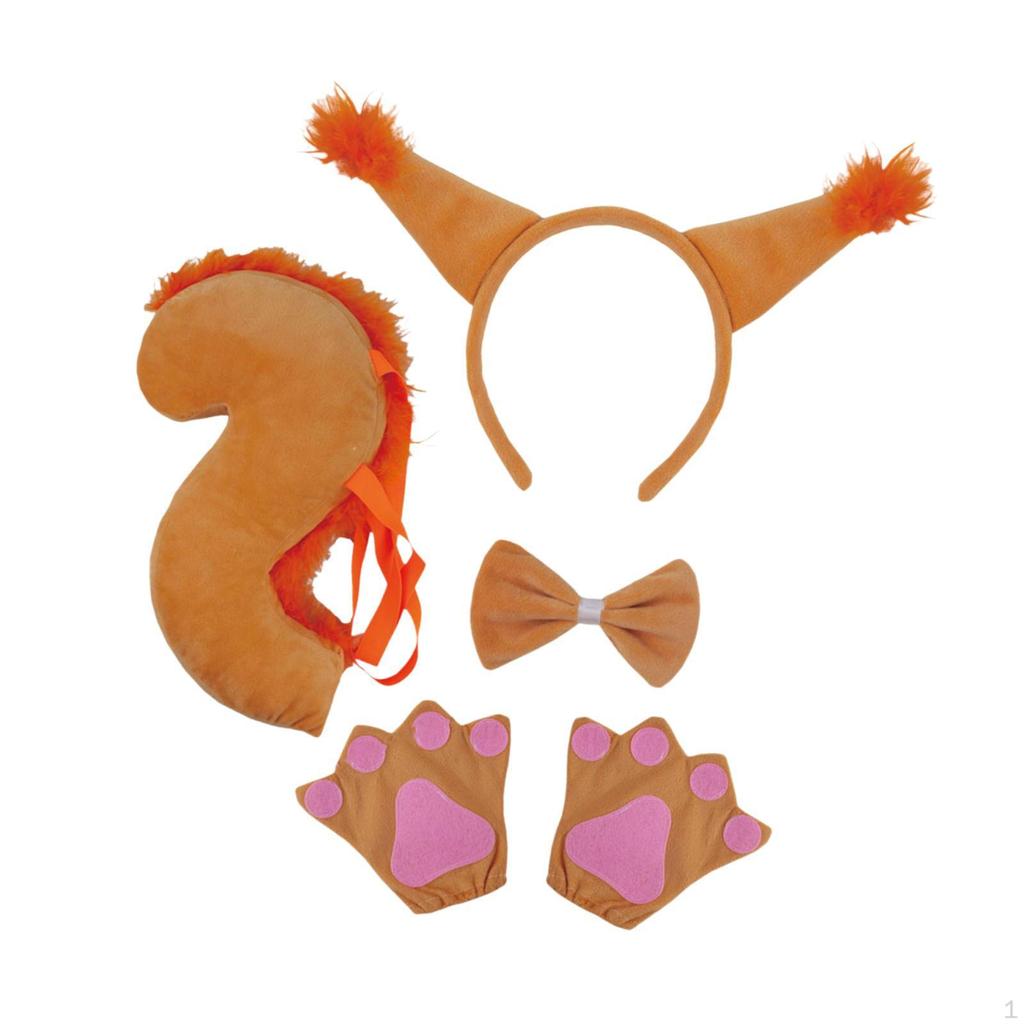 Animal Costume Accessories Set with Ears And Tail for Halloween Events