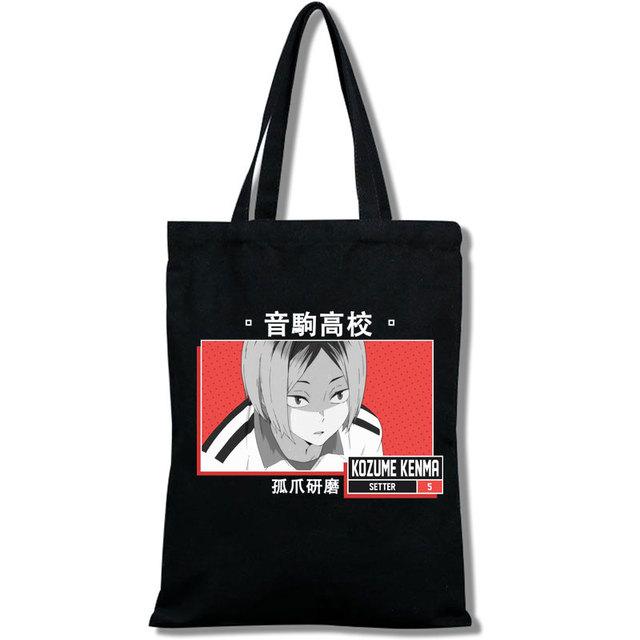 Tee Haikyu Manga Nishinoya Yuu Oikawa Tooru Cartoon Druck Grafik Einkaufstaschen Mädchen Mode Casual Paket Einkaufstasche