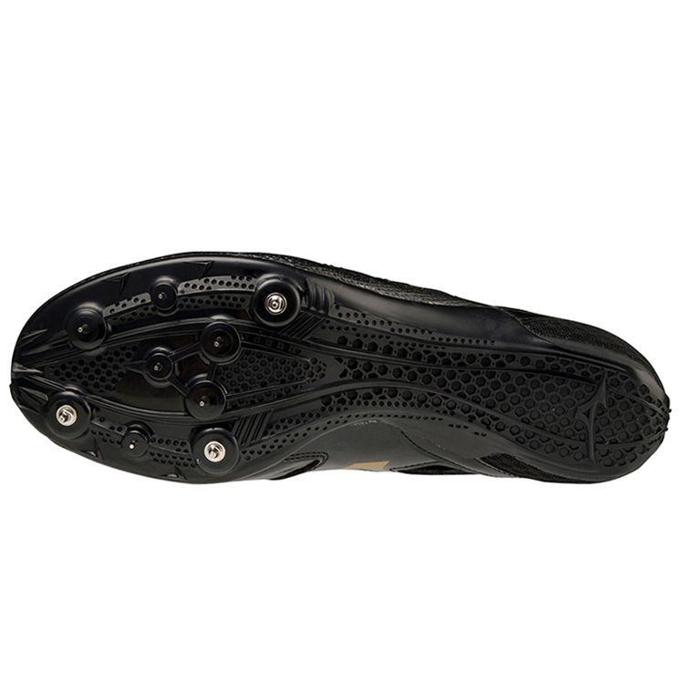 Mizuno Professional Non-Slip Wear-Resistant Breathable Low-Top Running Shoes Unisex Running Shoes Black Gold U1GA202109