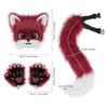 Plyšový fursuit Japonská roztomilá pípací zvířecí hlava maska třídílná sada cosplay nositelná sada
