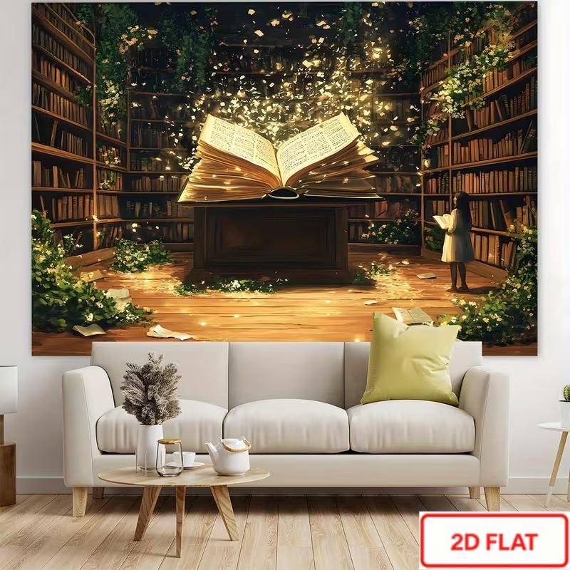 2D Vintage Magic Library Book Themed Photoshoot Background