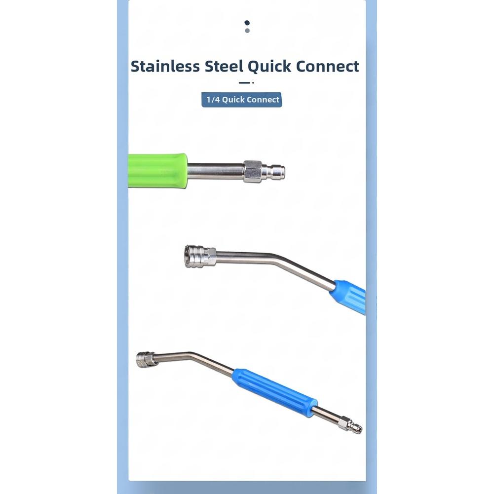 1 Pcs Stainless Steel High Pressure Car Wash Sprayer 30 Degree Bent Extension Rod 1/4 Garden Cleaning Accessories