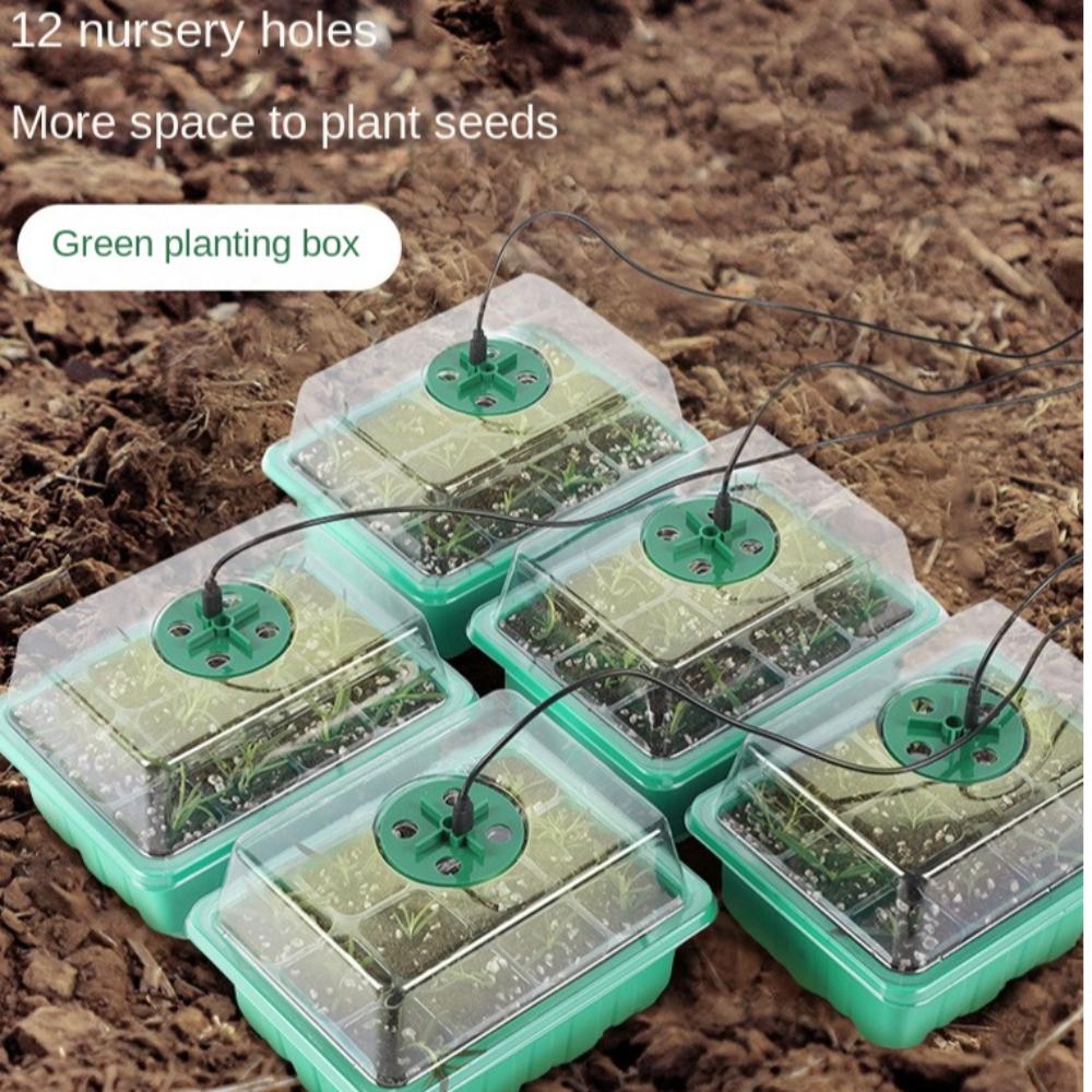 Mini Greenhouse Seed Starter Tray 6/12Grids Plant Starter Kit New Plant Germination Base  Garden