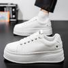Wiosenne Buty Męskie Nowe Oddychające Białe Buty Męskie Modne Wszechstronne Sneakersy na Grubej Podeszwie z Wysoką Cholewką Buty Casualowe Trampki Modne Buty