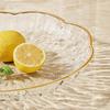 Clear Plastic Serving Bowl, Modern Fruit Bowl with Gold Rim, Multi-use Decorative Snack Bowl for Counter Home Decoration, Kitchen Dining Room Table