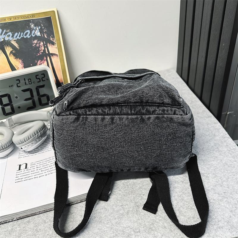 Retro džínový batoh s velkou kapacitou studentská školní taška