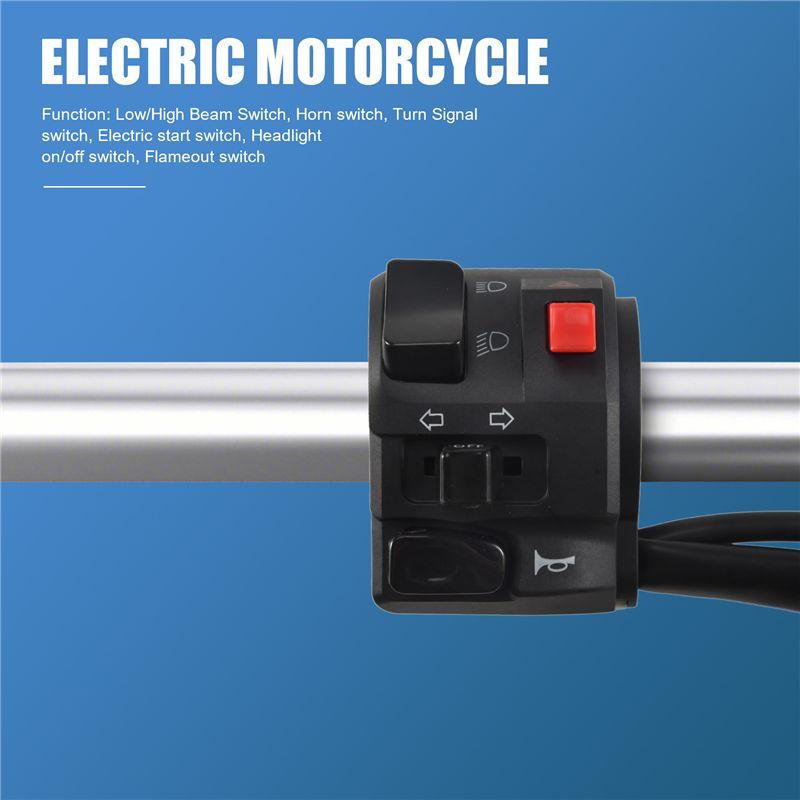 NEW-7/8 Inch 22Mm ATV Motorcycle Handlebar Control Switches Left Right For Horn Button Turn Signal Fog Light Warning Light