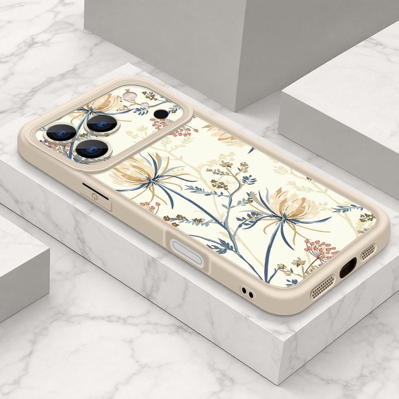 Pastoral Wildflower Case For iPhone 18 Pro Max Shockproof Bumper Soft Silicone Cover For iPhone 17 16 15 14 13 Pro Max 17E