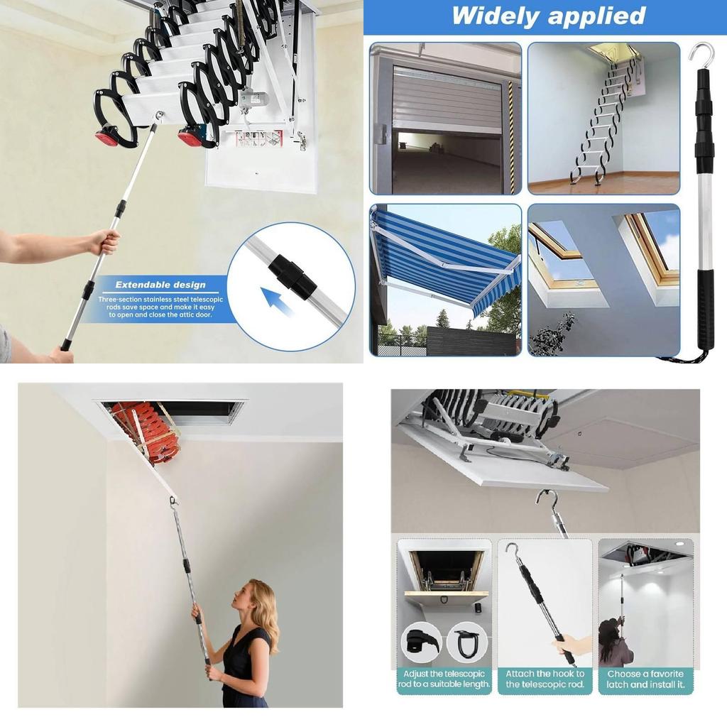 Loft Ladder Pull Down Kit With Aluminum Alloy Steel Components For Home Use