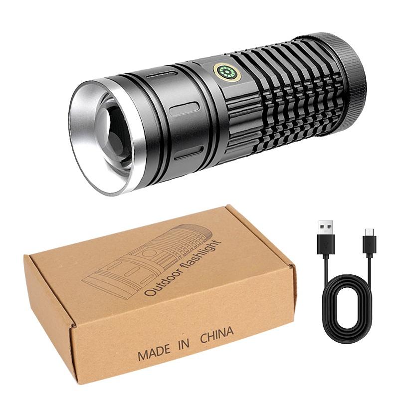 

Многофункциональный фонарик TYPE-C с быстрой зарядкой, индикацией емкости, светодиодным индикатором выходного сигнала, яркий аварийный фонарик чёрный