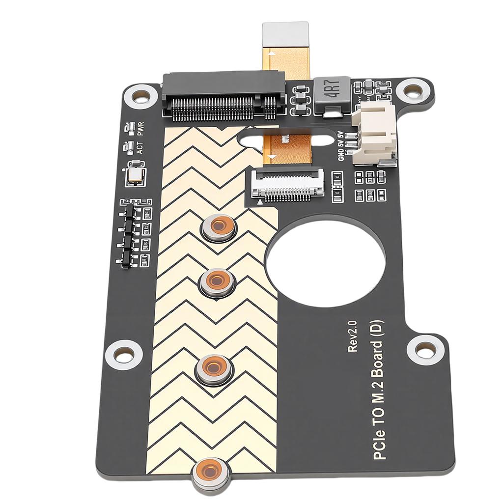 PCIe to M.2 Adapter Support for RasPi 5 8Gbps Transfer 16 PIN PCI Express Interface Expansion Board