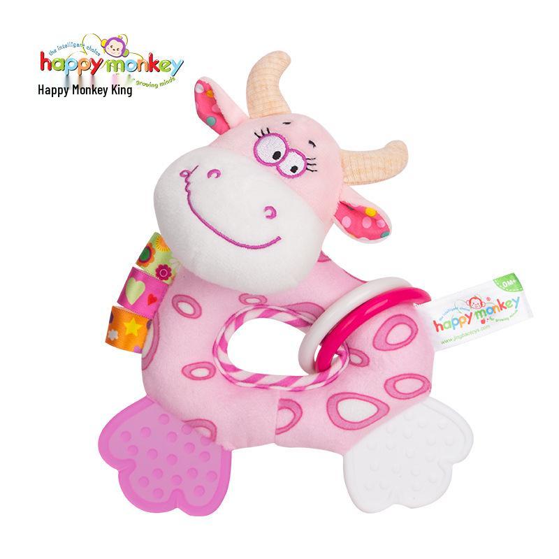 Happy Monkey Newborn Plush Teether & Hand Rattle Toy